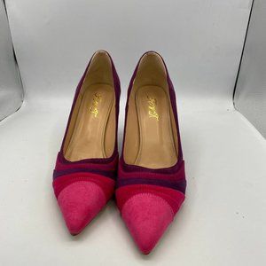 COPY - Purple Suede Pointed Toe Slip on Stilettos Mid Heel Pumps Shoes